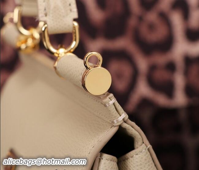 Low Cost Dolce&Gabbana Calfskin Mini Sicily handbag BB6111 Beige 2023