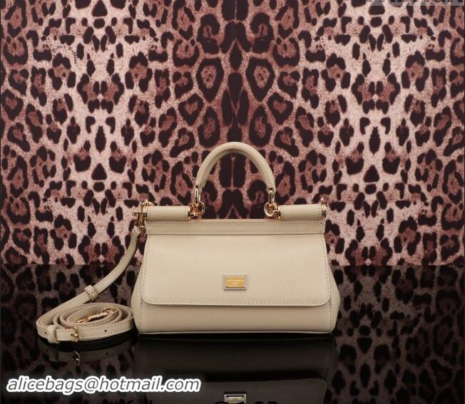 Low Cost Dolce&Gabbana Calfskin Mini Sicily handbag BB6111 Beige 2023