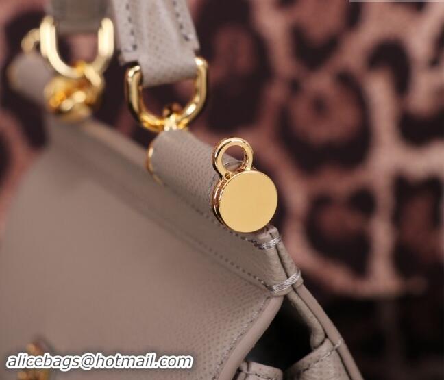 Buy Discount Dolce&Gabbana Calfskin Mini Sicily handbag BB6111 Grey 2023