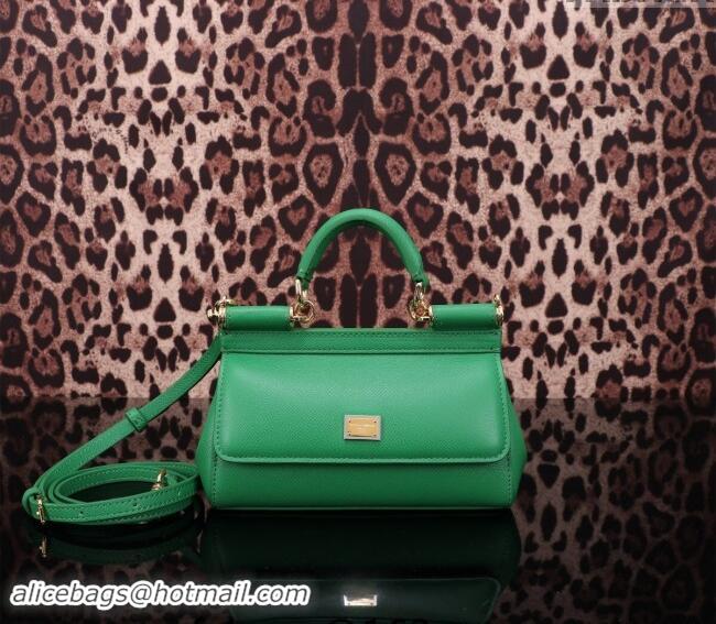 Famous Brand Dolce&Gabbana Calfskin Mini Sicily handbag BB6111 Green 2023