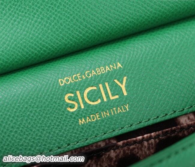 Famous Brand Dolce&Gabbana Calfskin Mini Sicily handbag BB6111 Green 2023