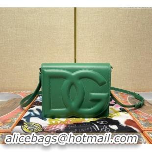 Well Crafted Dolce&Gabbana DG Calfskin Crossbody Bag with Logo D6611 Green 2022