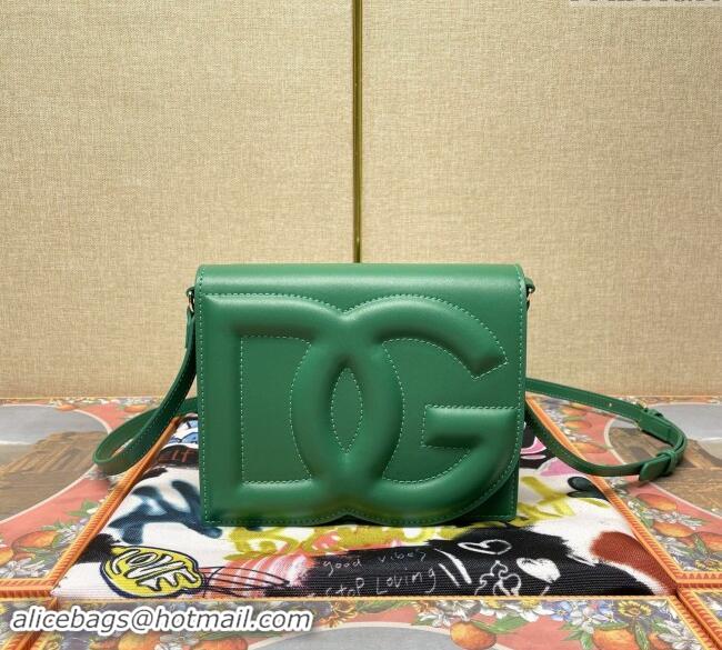 Well Crafted Dolce&Gabbana DG Calfskin Crossbody Bag with Logo D6611 Green 2022