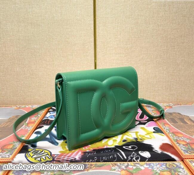 Well Crafted Dolce&Gabbana DG Calfskin Crossbody Bag with Logo D6611 Green 2022