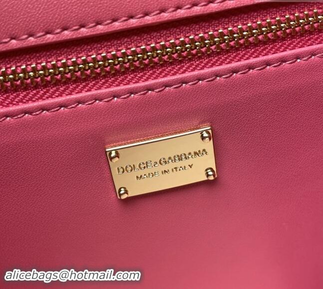 Pretty Style Dolce&Gabbana DG Calfskin Crossbody Bag with Logo D6611 Pink 2022