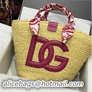 Top Design Dolce & Gabbana Kendra DG Basket bag D5123 Beige/Red 2023