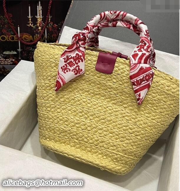 Top Design Dolce & Gabbana Kendra DG Basket bag D5123 Beige/Red 2023