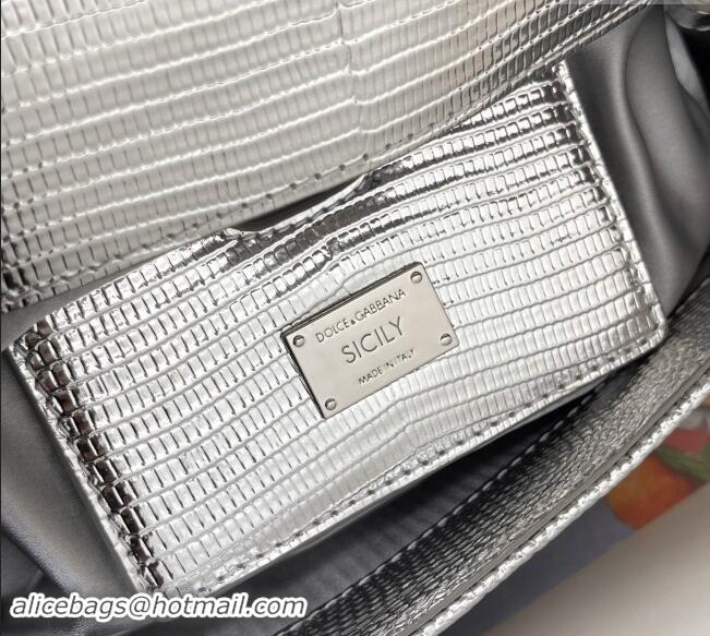 Top Grade Dolce&Gabbana KIM Small Sicily Handbag with All-over Crystals BB6112 Silver 2023