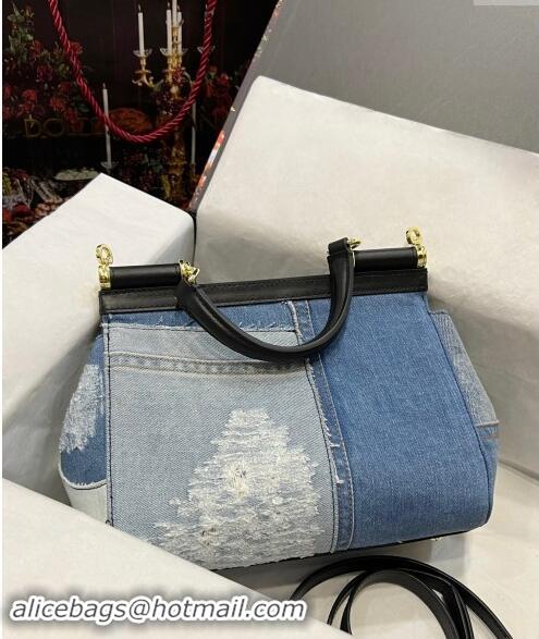 Well Crafted Dolce&Gabbana Medium patchwork denim Sicily Bag D9006 Blue 2023