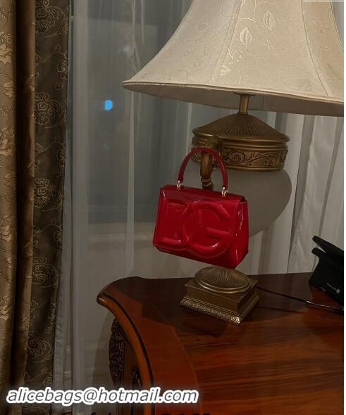 Super Quality Dolce & Gabbana DG Logo Top Handle Bag in Patent Leather D9142 Red 2024