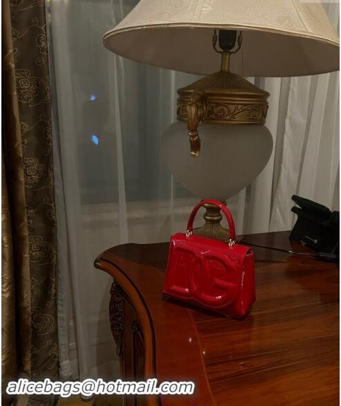 Super Quality Dolce & Gabbana DG Logo Top Handle Bag in Patent Leather D9142 Red 2024