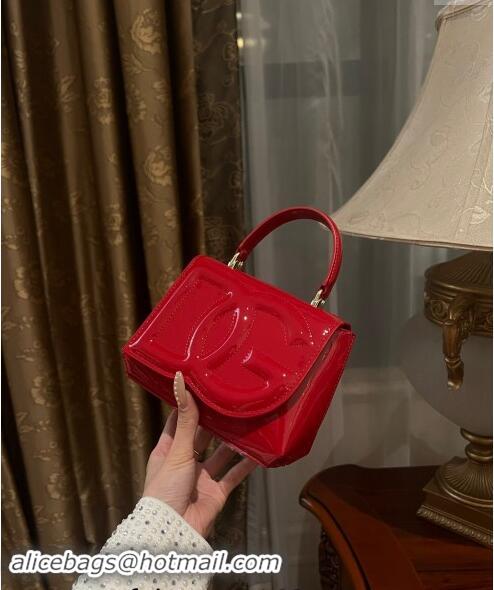 Super Quality Dolce & Gabbana DG Logo Top Handle Bag in Patent Leather D9142 Red 2024