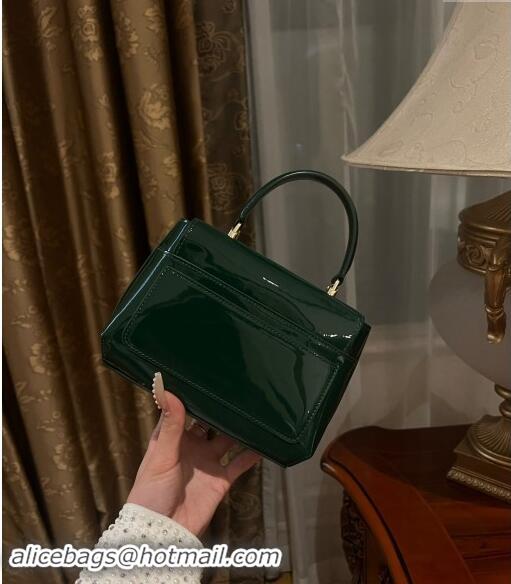 Low Cost Dolce & Gabbana DG Logo Top Handle Bag in Patent Leather D9142 Green 2024