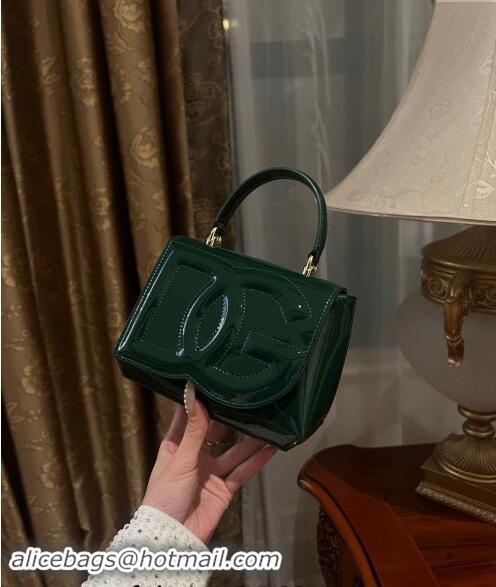 Low Cost Dolce & Gabbana DG Logo Top Handle Bag in Patent Leather D9142 Green 2024