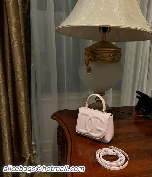 Low Cost Dolce & Gabbana DG Logo Top Handle Bag in Calf Leather D9142 Light Pink 2024