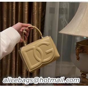 Luxury Discount Dolce & Gabbana DG Logo Top Handle Bag in Calf Leather D9142 Beige 2024