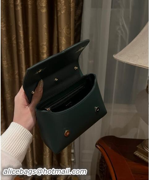 Buy Fashionable Dolce & Gabbana DG Logo Top Handle Bag in Calf Leather D9142 Dark Green 2024