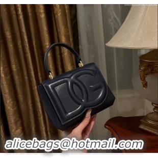 Promotional Dolce & Gabbana DG Logo Top Handle Bag in Calf Leather D9142 Deep Blue 2024