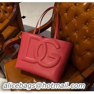 New Fashion Dolce & Gabbana DG Logo Medium Shopper Tote Bag in Calfskin D9158 Pink 2024