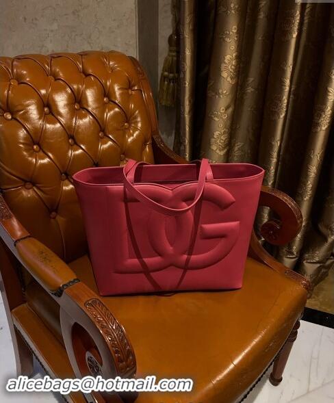 New Fashion Dolce & Gabbana DG Logo Medium Shopper Tote Bag in Calfskin D9158 Pink 2024