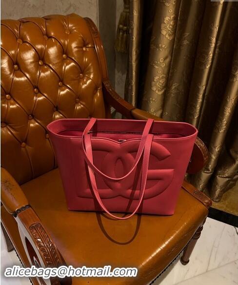 New Fashion Dolce & Gabbana DG Logo Medium Shopper Tote Bag in Calfskin D9158 Pink 2024