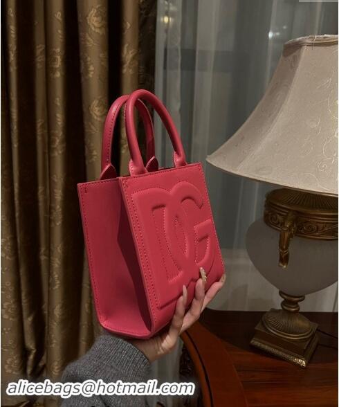 Cheapest Dolce & Gabbana DG Logo Mini Tote Bag in Calfskin Leather D9159 Pink 2024