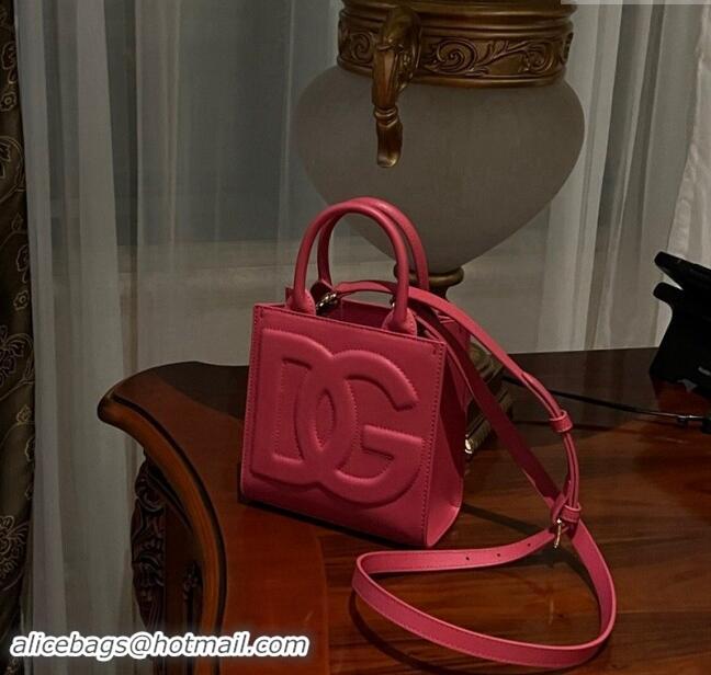 Cheapest Dolce & Gabbana DG Logo Mini Tote Bag in Calfskin Leather D9159 Pink 2024