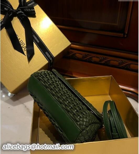 Good Looking Dolce & Gabbana Small Sicily bag in Woven Nappa Leather 0419 Green 2024