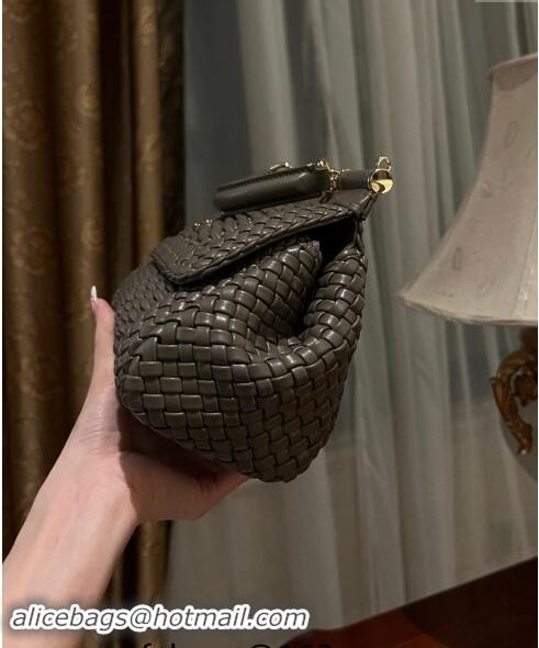 Good Taste Dolce & Gabbana Medium Sicily bag in Woven Nappa Leather 0419 Dark Grey 2024