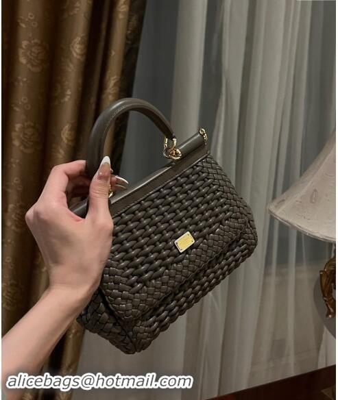 Good Taste Dolce & Gabbana Medium Sicily bag in Woven Nappa Leather 0419 Dark Grey 2024