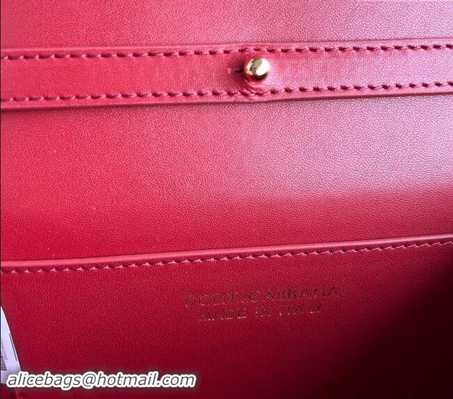 Good Taste Dolce & Gabbana Calfskin Leather Crossbody 3.5 Bag DG9113 Red 2024