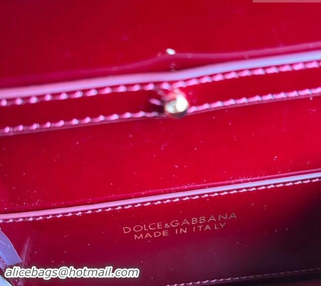 Top Grade Dolce & Gabbana Patent Calfskin Crossbody 3.5 Bag DG9113 Dark Red 2024