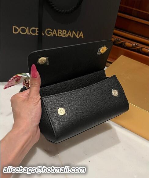 Low Price Dolce & Gabbana Small Sicily bag in Calfskin and Printed Fabric 7081 Black 2024