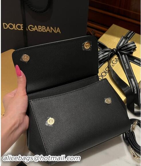 Grade Quality Dolce & Gabbana Medium Sicily bag in Calfskin and Printed Fabric 7082 Black 2024