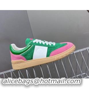 Luxurious Valentino Upvillage Trainer Sneakers in Suede with Logo Web Green/Pink 1116026