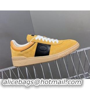 Low Cost Valentino Upvillage Trainer Sneakers in Suede with Logo Web Apricot Yellow 1116027