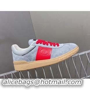 Good Looking Valentino Upvillage Trainer Sneakers in Suede with Logo Web Grey/Red 116031