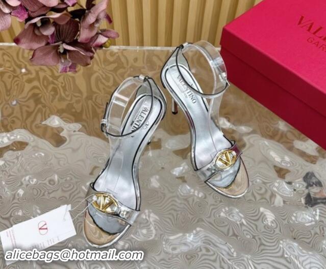 Unique Style Valentino VLogo The Bold Edition High Heel Sandals 9.5cm in Calfskin Silver 1116043