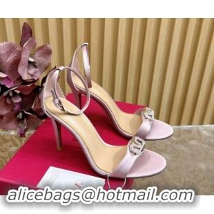 Best Product Valentino VLogo The Bold Edition High Heel Sandals 9.5cm in Satin Light Pink 1116045