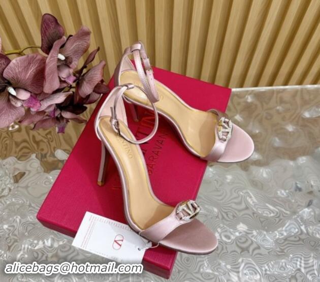 Best Product Valentino VLogo The Bold Edition High Heel Sandals 9.5cm in Satin Light Pink 1116045