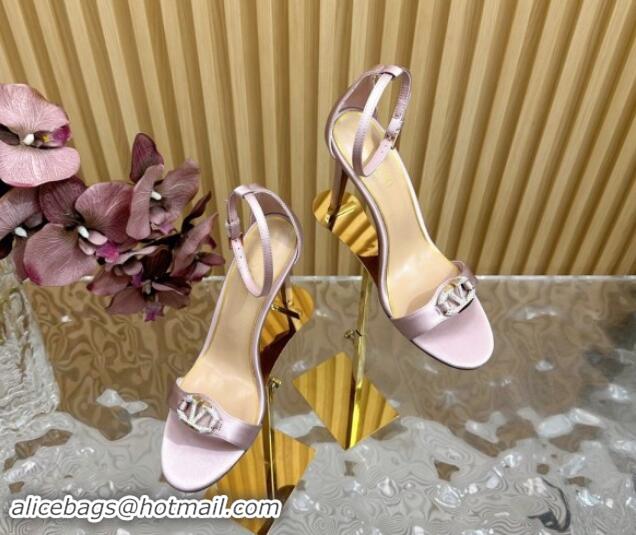 Best Product Valentino VLogo The Bold Edition High Heel Sandals 9.5cm in Satin Light Pink 1116045