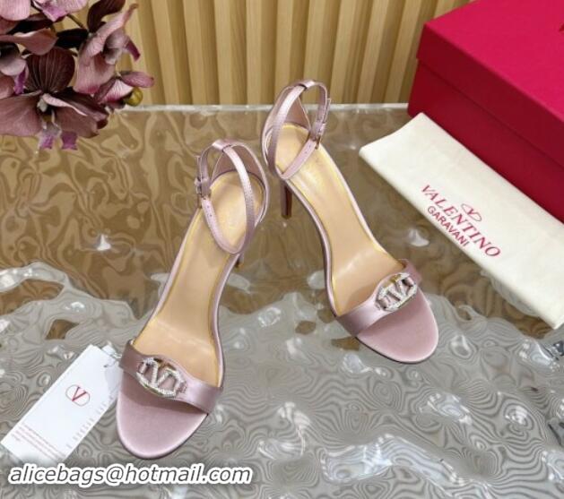 Best Product Valentino VLogo The Bold Edition High Heel Sandals 9.5cm in Satin Light Pink 1116045