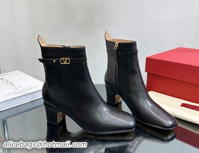 Trendy Design Valentino VLogo Calfskin Leather Ankle Boots 8cm Black 1116056