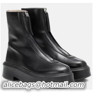 ​Grade Promotional The Row Zipped Leather Boots TR1144 Black