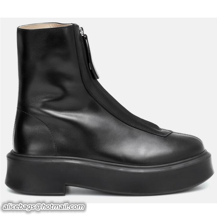 ​Grade Promotional The Row Zipped Leather Boots TR1144 Black