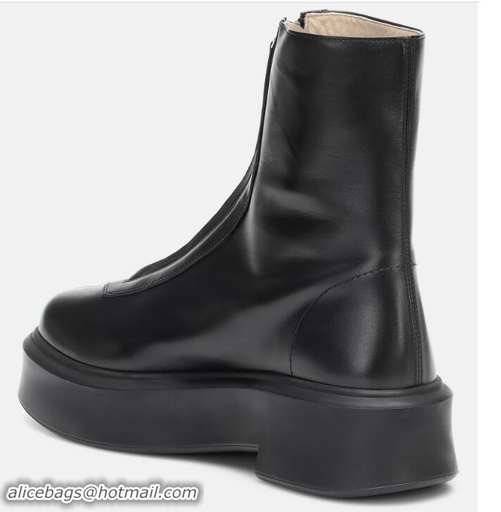 ​Grade Promotional The Row Zipped Leather Boots TR1144 Black