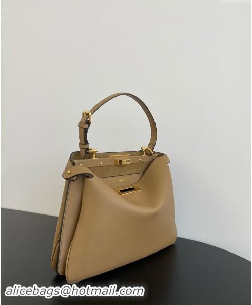 Buy Discount Fendi Peekaboo Soft Medium Bag in Cappuccino-coloured Leather Bag 70202 Beige 2024