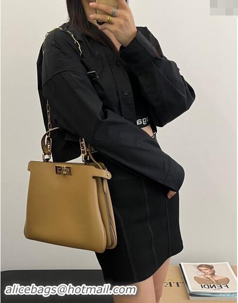 Buy Discount Fendi Peekaboo Soft Medium Bag in Cappuccino-coloured Leather Bag 70202 Beige 2024