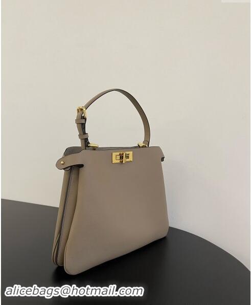 Best Price Fendi Peekaboo Soft Medium Bag in Cappuccino-coloured Leather Bag 70202 Grey 2024