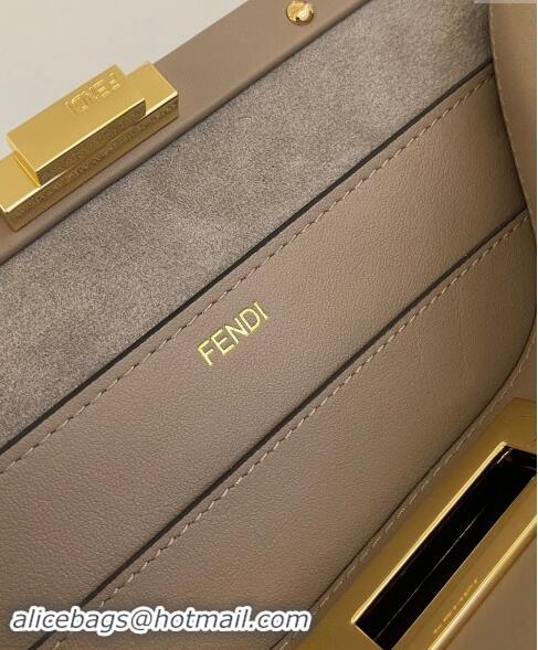 Best Price Fendi Peekaboo Soft Medium Bag in Cappuccino-coloured Leather Bag 70202 Grey 2024